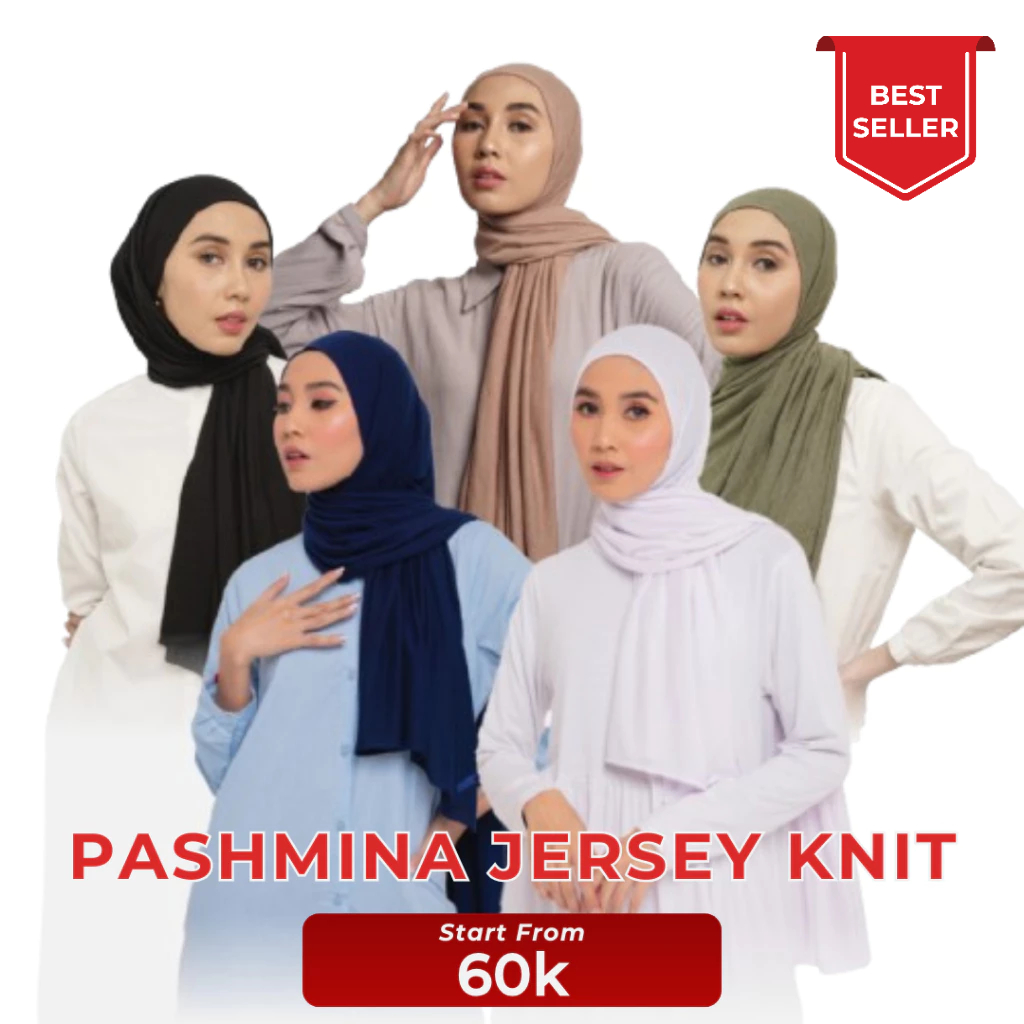 Dauky Hijab Jilbab Instant Pashmina Jersey Knit Pasmina