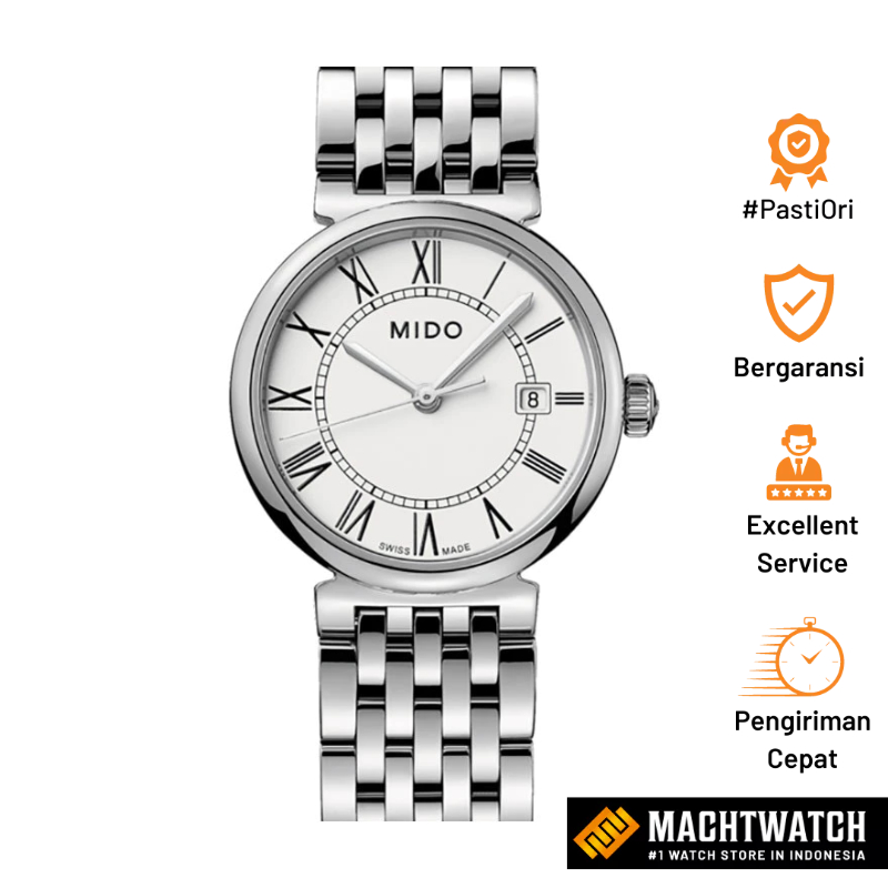 Jam Tangan Wanita MIDO Dorada M033.210.11.013.00 White Dial Stainless Steel Strap