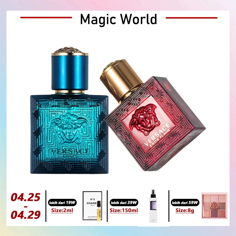【⚡️ORI Korea & Hadiah】VERSACE ER0S FLAME EDP 100ML丨VERSACE EROS EDT 100ML Box Segel 100% original we