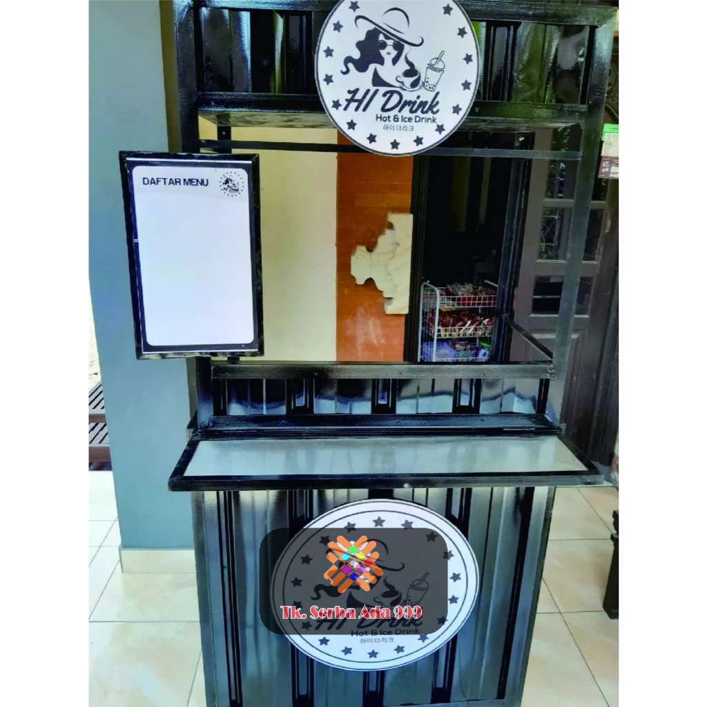 Booth Portable Besi Galvalum / Gerobak Besi Simple / Gerobak Besi Galvanis / Bisa dilipat / Besi