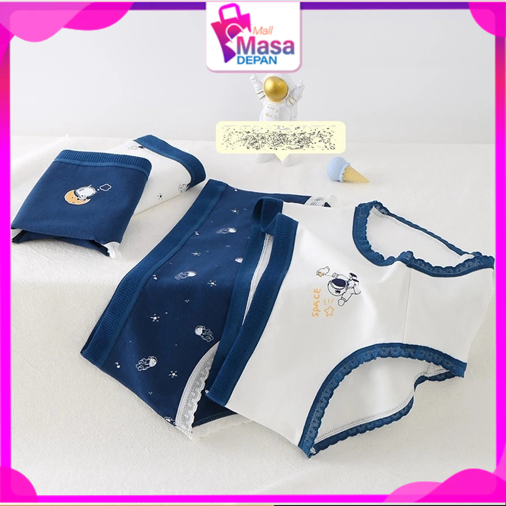 MMD Celana Dalam Wanita Renda Gambar Astronot 6738 Bahan Katun Kolor Wanita Lucu Sempak Underwear Se