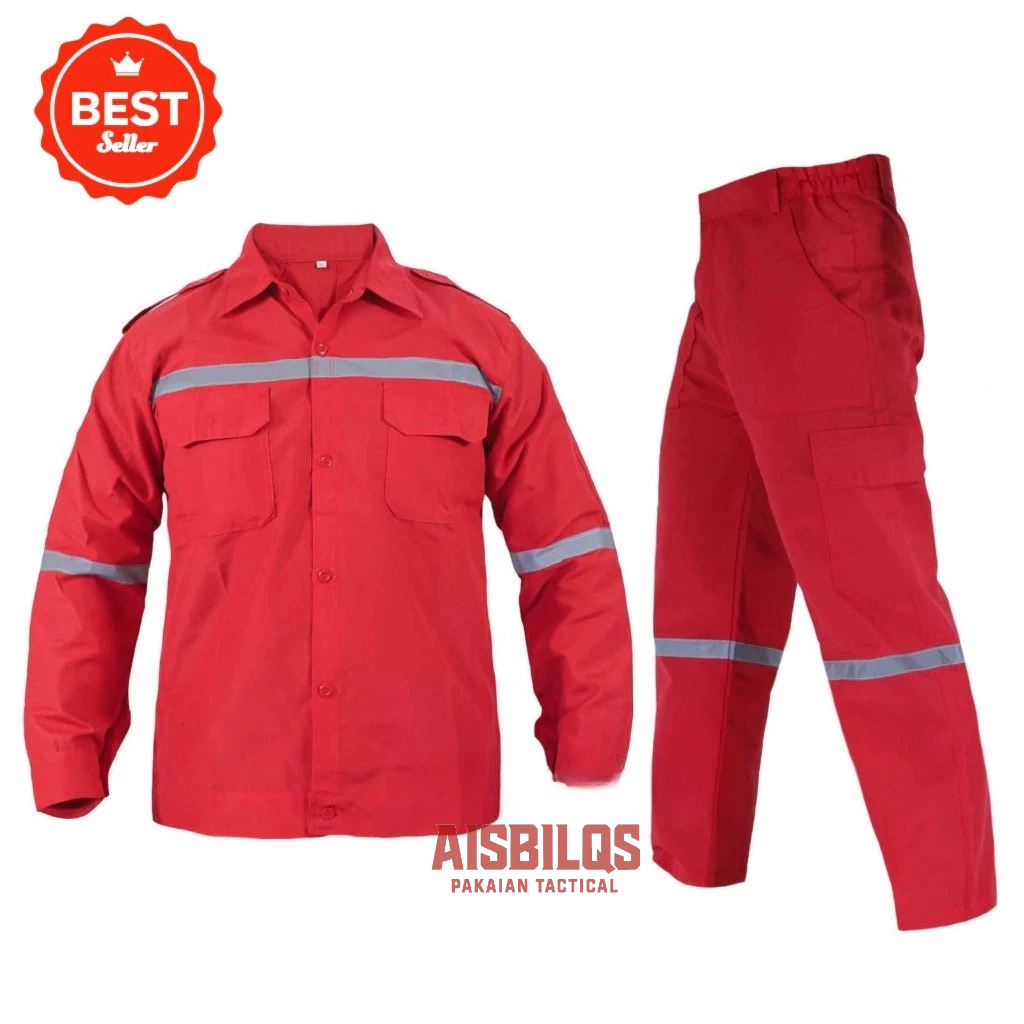 FREE ONGKIR BAJU SETELAN WEARPACK SAFETY SETELAN KATELPAK BAJU DAN CELANA SERAGAM KERJA PROYEK