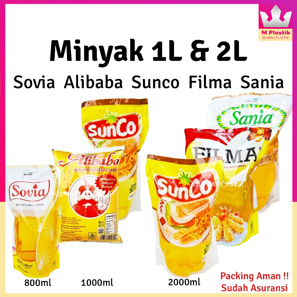 

Minyak [SOVIA SUNCO FILMA SANIA] 1L & 2L --- @Pack | 1 2 liter lt L sovia 800 ml sunco alibaba filma sania pouch pillow bening goreng kelapa sawit murah wilmar Pack