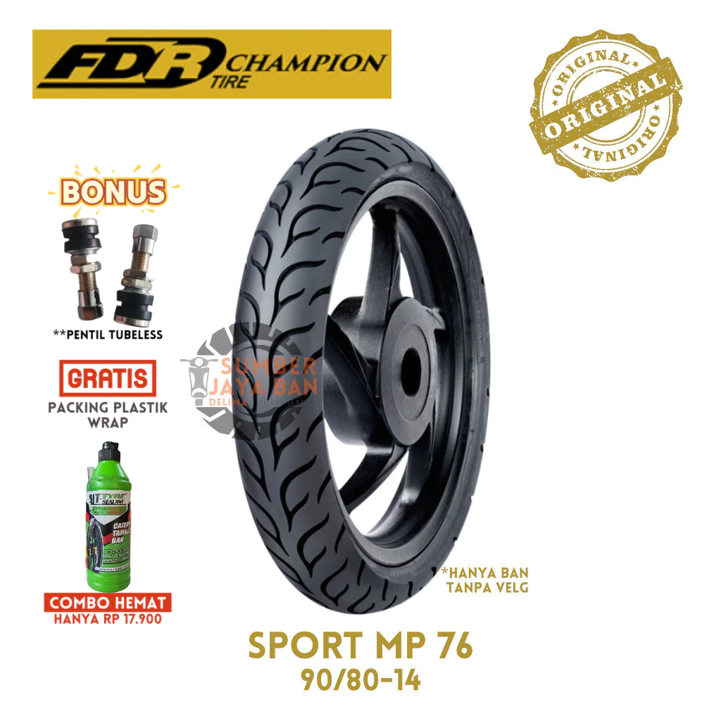 FDR CHAMPION Sport MP 76 90/80-14 Ring 14 90/80 Tubeles Tubbles Soft Compound MP76 Ban Motor Vario M