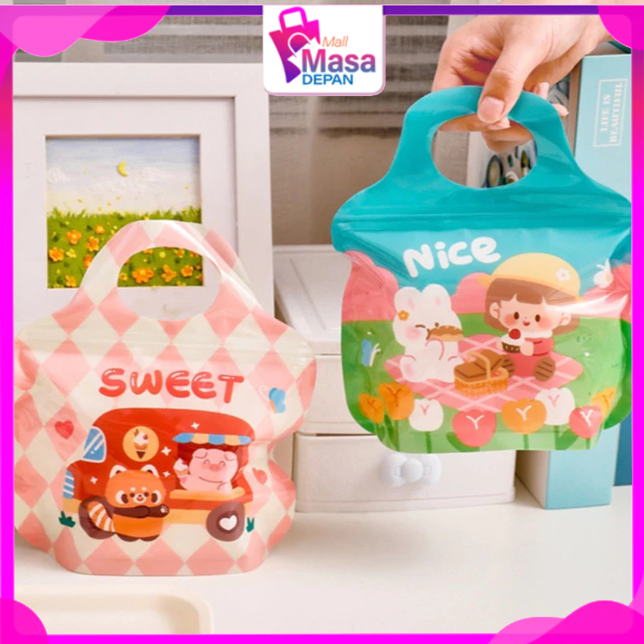 

MMD Plastik Ziplock Mini Tas Jinjing Plastic Bag Zipper Karakter Hewan Goodie Bag Permen Biskuit Anti Air Hampers Lucu Motif Kartun Berwarna Full Color Tas Hampers