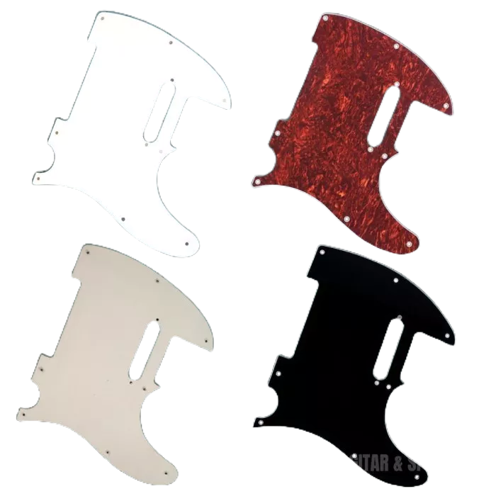 Pickguard Telecaster Singlecoil 8 holes - Hitam 3 Ply Gitar Pickguard