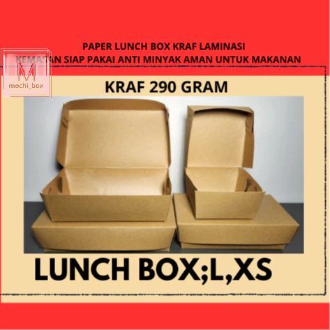 

PAPER LUNCH BOX SIZE L,XS KEMASAN MAKANAN / LUNCH BOX PAPER KRAF