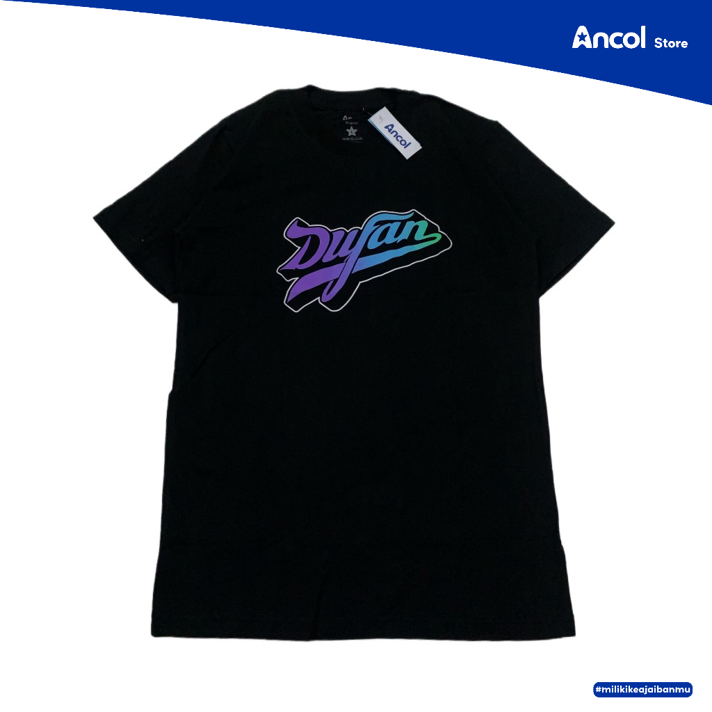 Ancol Baju Kaos Dewasa Dufan Typo Solid Color | Official Merchandise