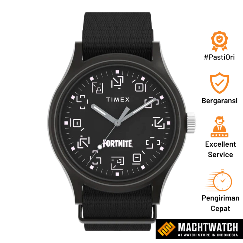 [PAYDAY SALE] Jam Tangan Pria Timex MK1 X Fortnite TW2W97000 Men Indiglo Black Dial Black Fabric Str