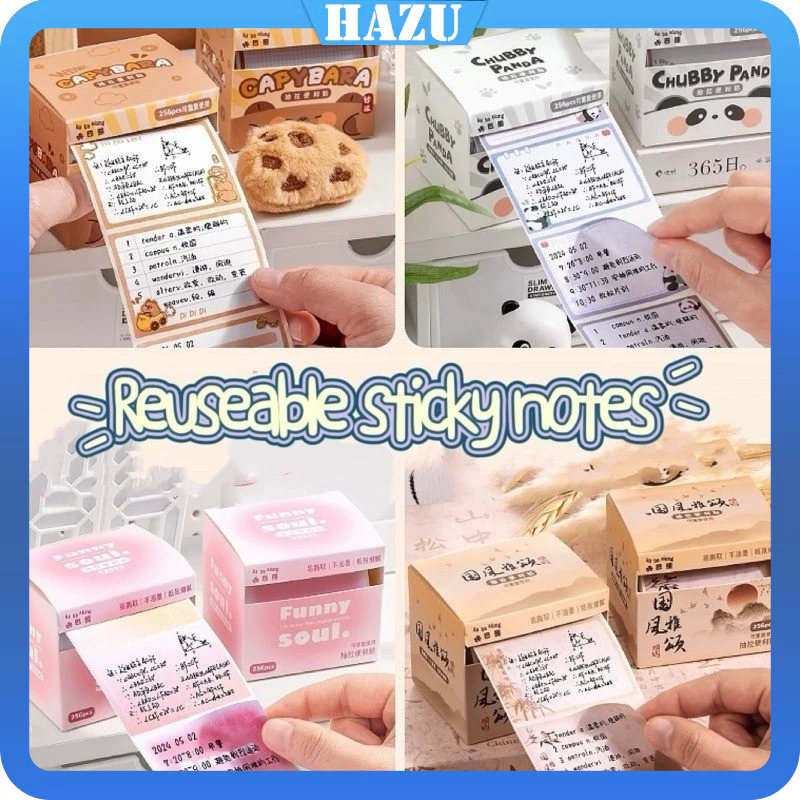 

256 Pcs/1 Roll pull out sticky note cute design cabynara sticker note reminders kertas tempel catatan