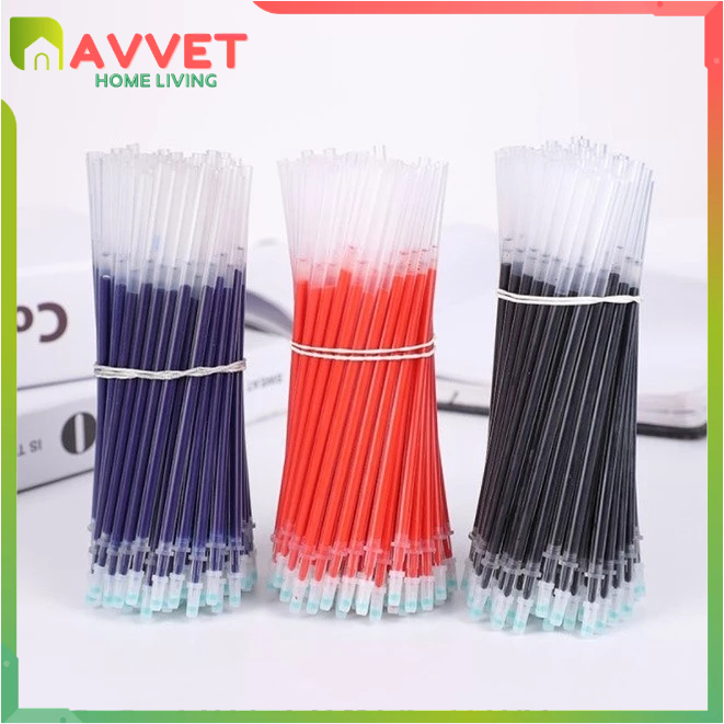 

AVVET Refill Tinta Pulpen Gel Isi 5Pcs Tinta Pena cair Isi Ulang 0.5mm Tinta Pulpen Warna Biru Hitam Merah