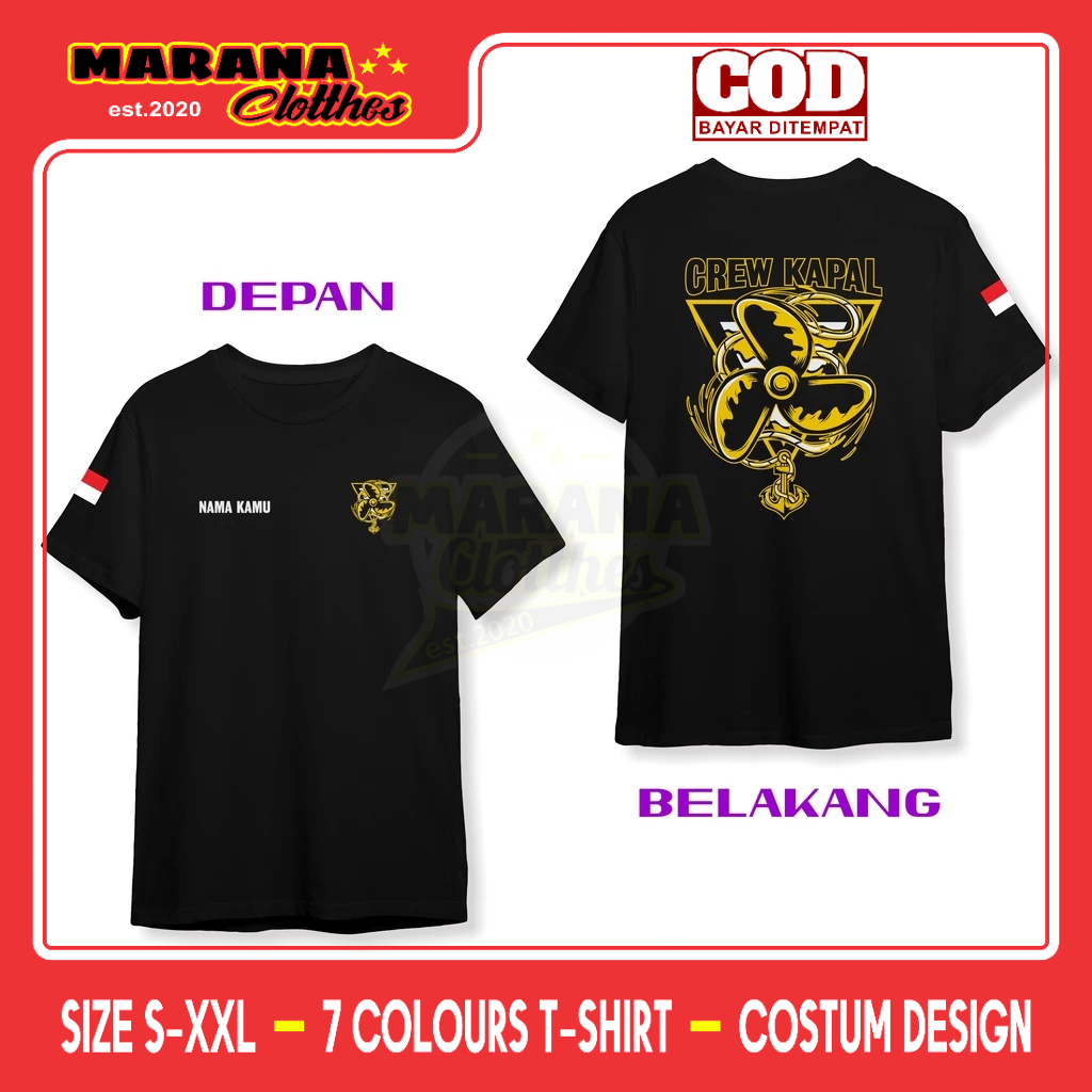 Kaos Crew Kapal Baling Baling Kapal Jangkar Pelaut Gratis Nama Kamu DB Baju Distro