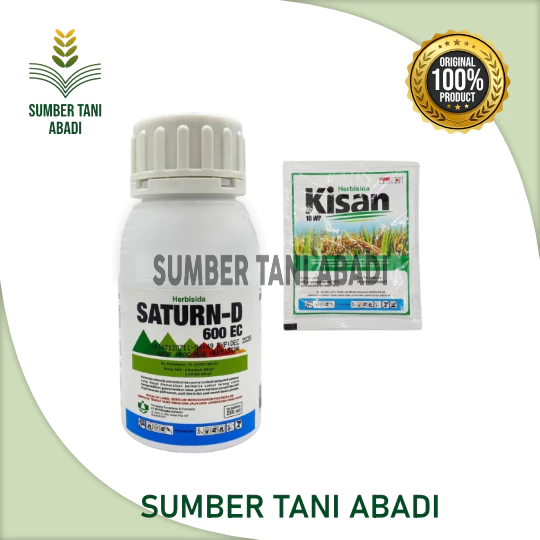 SATURN-D 600EC + KISAN 10WP - HERBISIDA - ISI 250ML + 25GR - PT PETROKIMIA