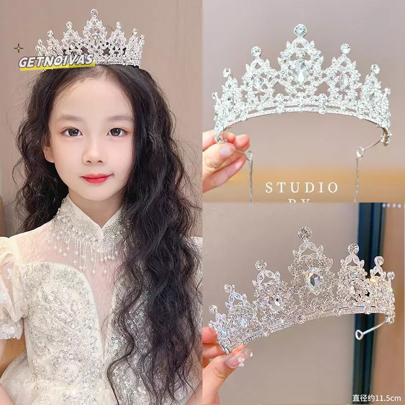 Headband Tiara Princess untuk Anak Perempuan - Aksesoris Rambut Mahkota Imut Hadiah Ulang Tahun, Bis