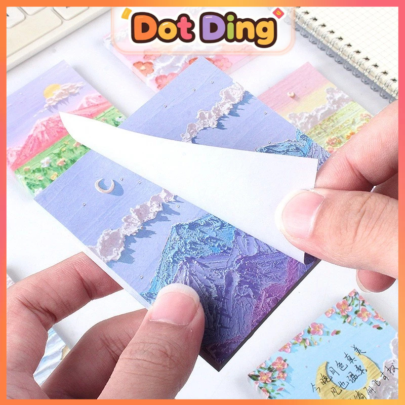 

[DOTDING] ‌Sticky Notes Pemandangan Alam Aesthetic - 80 Lembar Kertas Tipis & Perekat Reusable Cocok untuk Catatan Meja Kerja H318