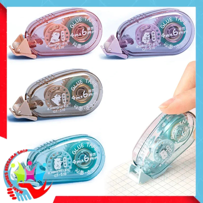 

MSBS Glue Tape Roll 4M Double Tape Roller Tape Glue Super Kuat Tidak Beracun Lem Kertas Untuk Journaling Lem Titik DIY Perlengkapan Alat Tulis Kantor Pita Rol Perekat Dua Sisi t