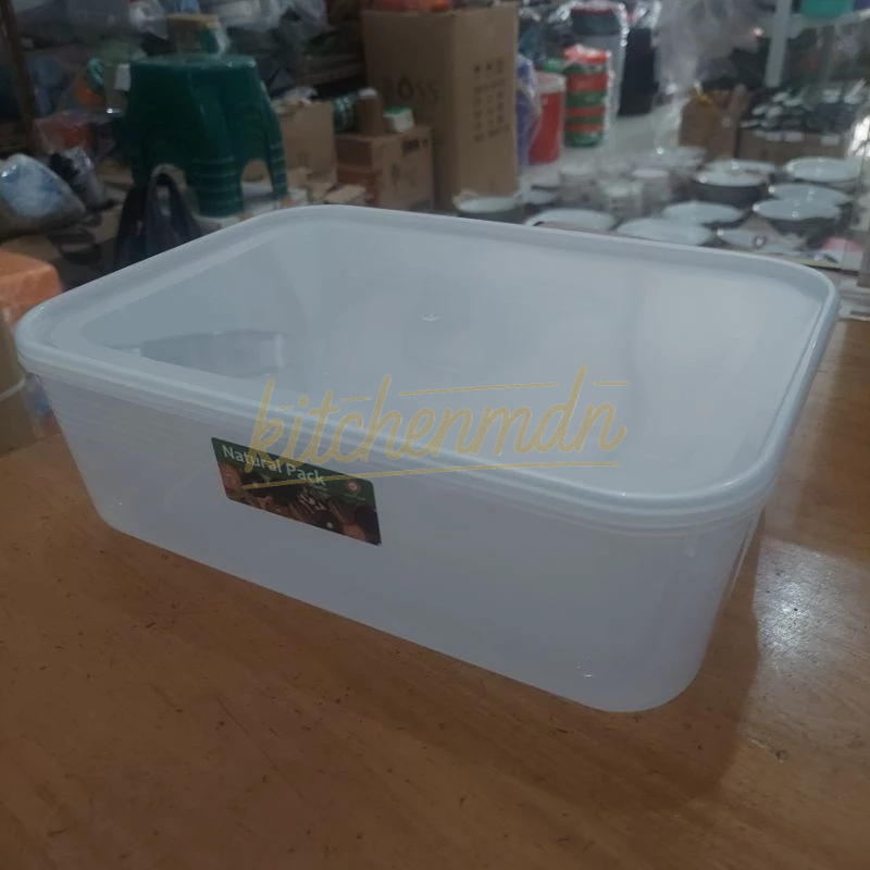 Kotak Kue Donat Plastik Persegi Natural GM 3500 900 ml - KitchenMdn