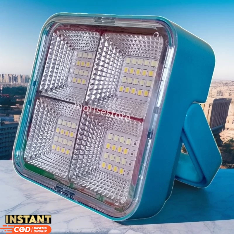 CROMAN Lampu Emergency 50W Panel Surya Floodlight LED Baterai Kapasitas Besar