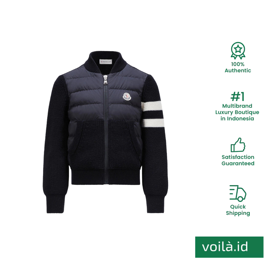 Jaket Winter Padded Wool Blend Zip-Up Cardigan Royal Blue