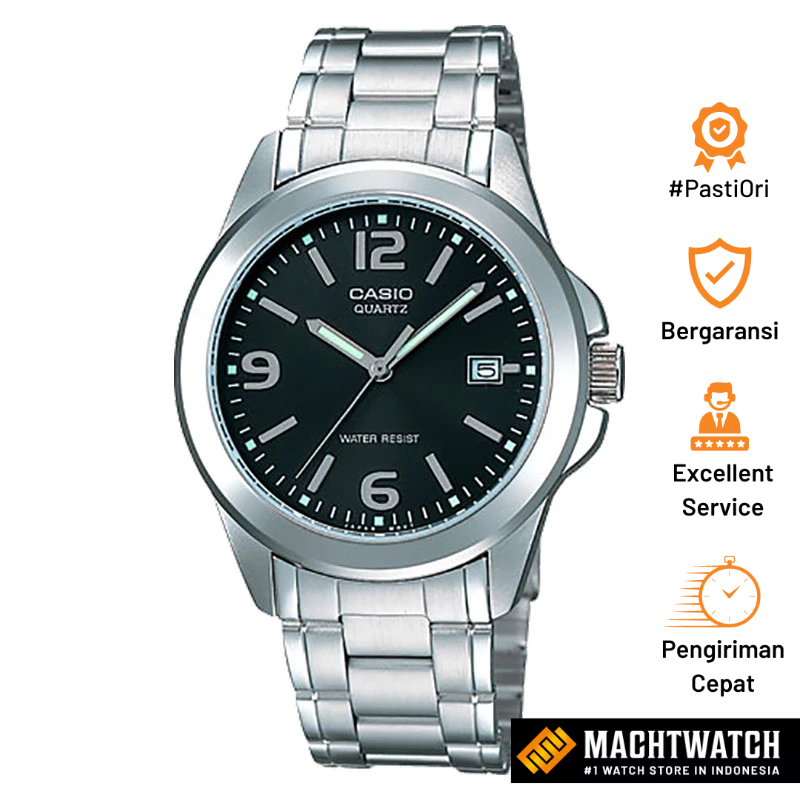 Jam Tangan Pria Casio Standard MTP-1215A-1ADF MTP1215 MTP-1215A Stainless Steel Band
