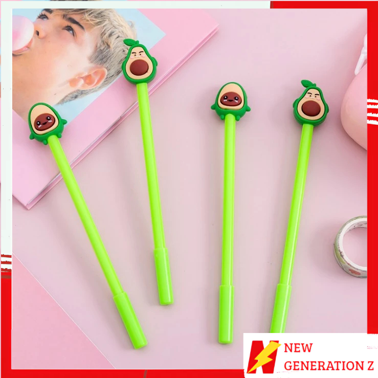 

NGZ Pena Karakter Alpukat Lucu Pulpen Tinta Gel Cair Motif Avocado Unik Alat Tulis Kantor Sekolah Stationary Murah
