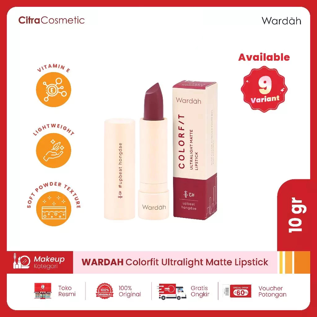 Wardah Colorfit Ultralight Matte Lipstick Korea Edition Series
