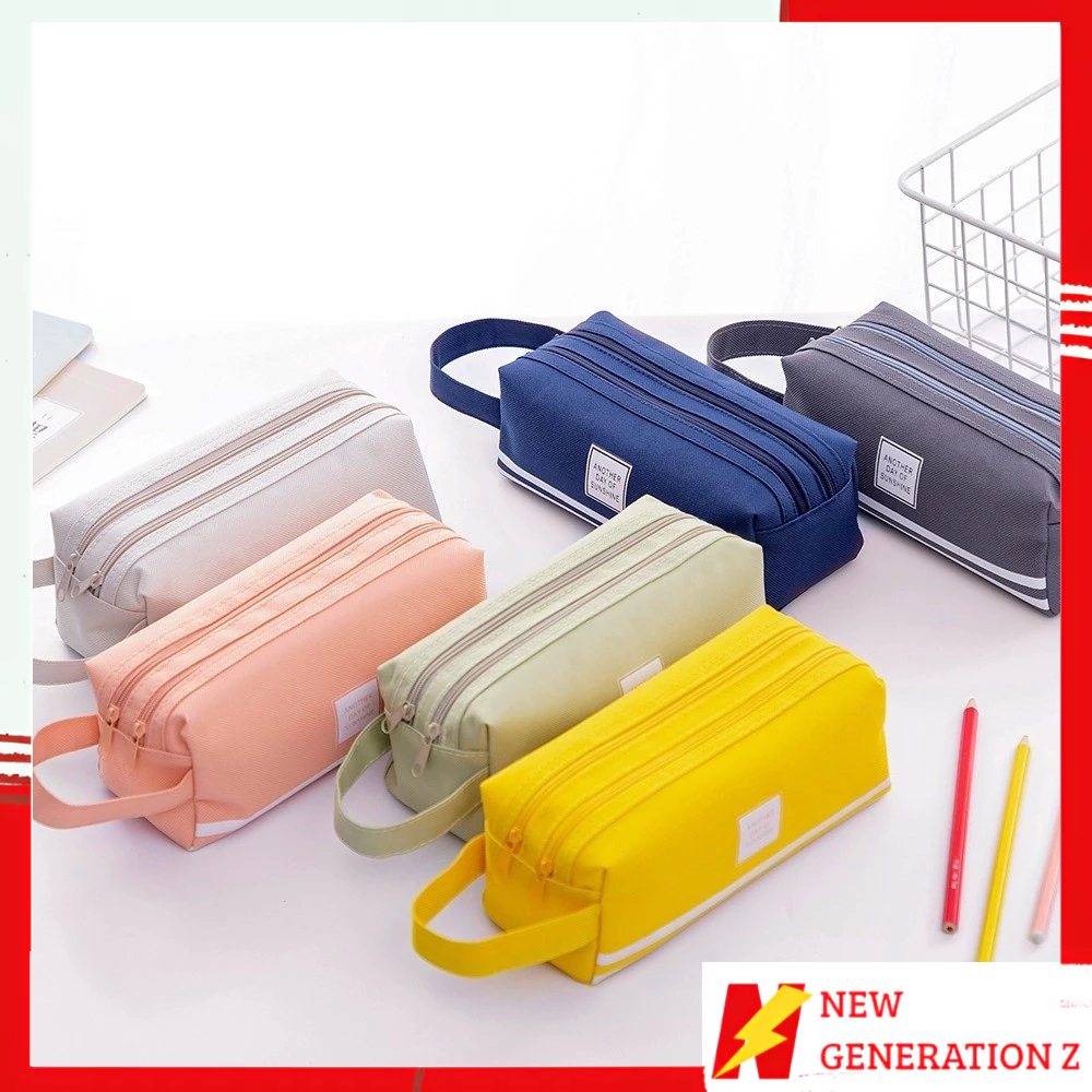 

NGZ Kotak Pensil Dan Stationery Dual Zipper Dompet Pensil 2 Pouch Tempat Alat Tulis Perlengkapan Sekolah Dua Sisi Resleting