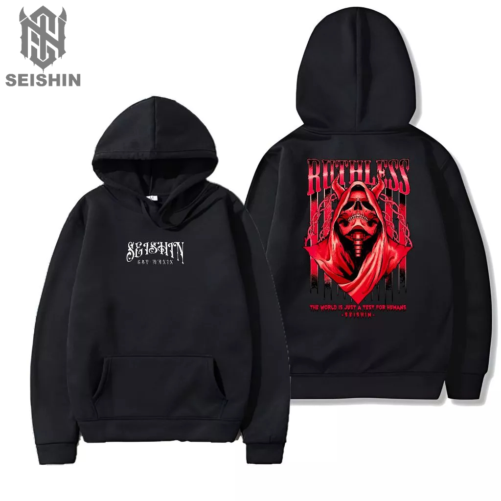 Seishin Hoodie Sin Ruthless sweter unisex black