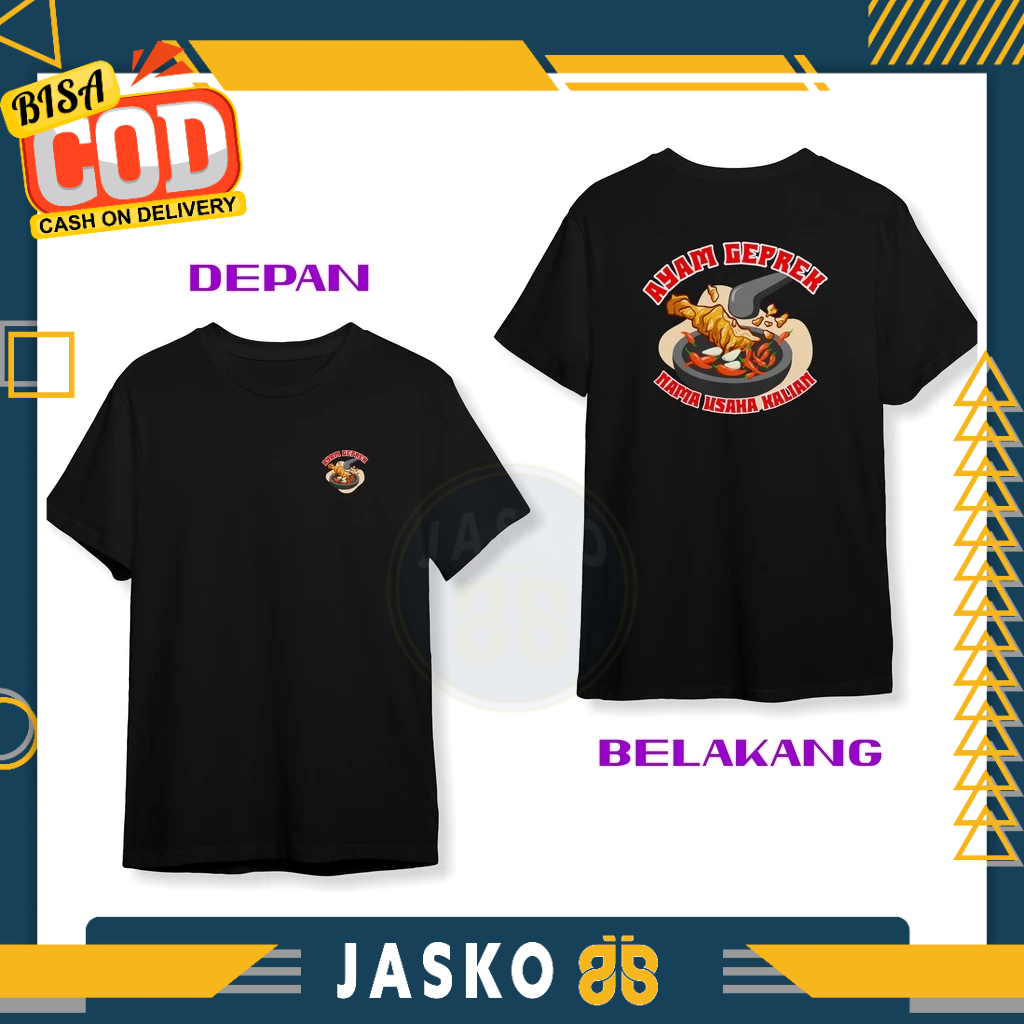 Baju Tshirt Makanan Ayam Geprek Gratis Nama Kamu DB Baju Distro