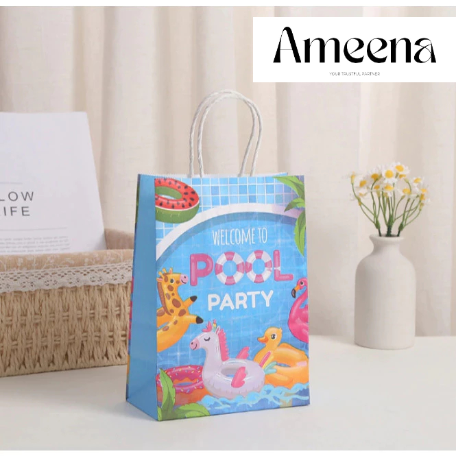 

[Satuan] Paperbag Motif Pantai Kolam Pool Party Ulang Tahun Kado Anak Souvenir 15 x 8 x 21 cm
