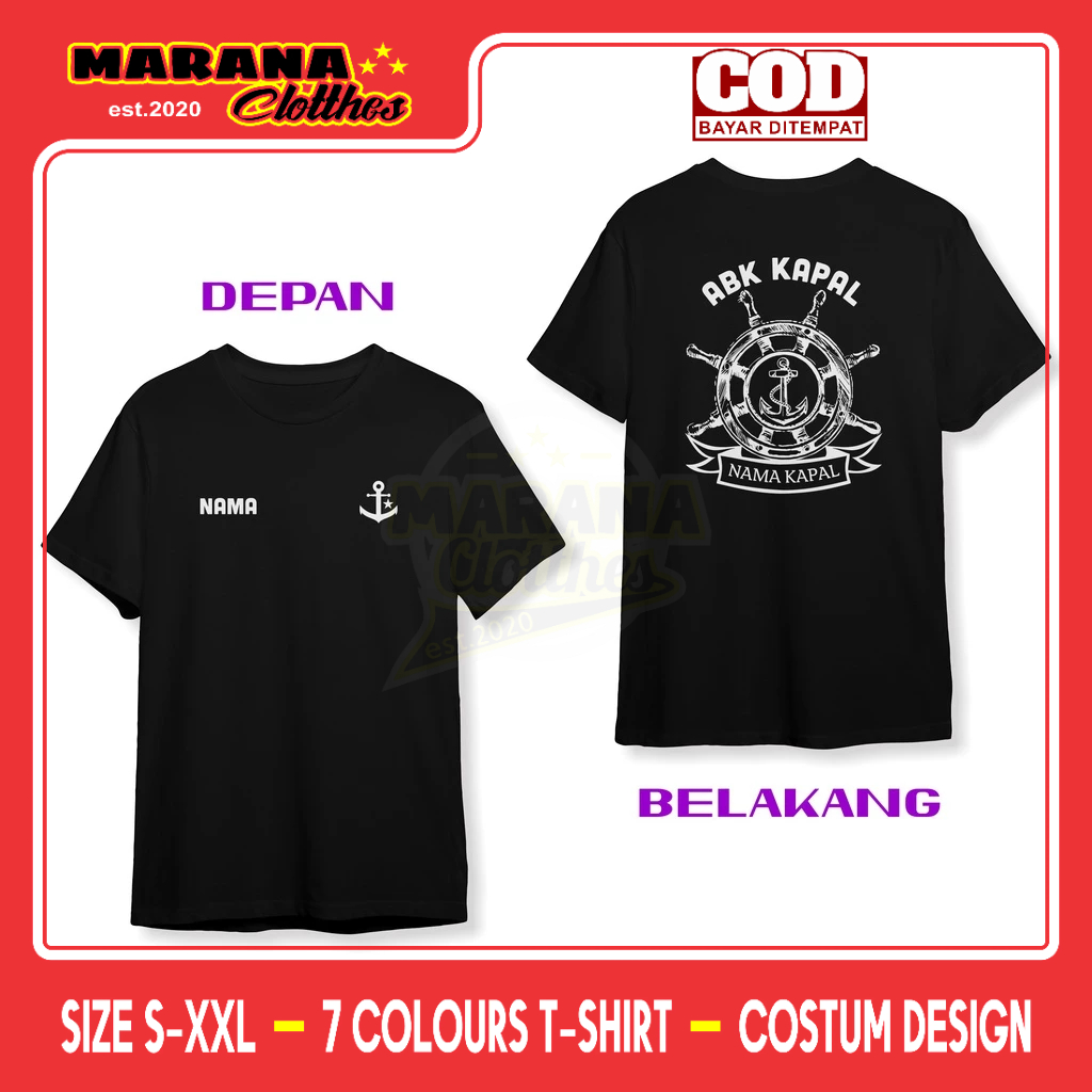 Kaos Pelaut ABK KAPAL Gratis Nama Kapal dan Nama Kamu DB Kaos Distro