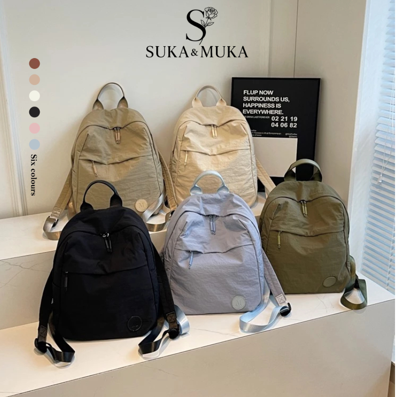 QH Tas Ransel Wanita Korea Style Ransel Laptop Lucu Tas Ransel Wanita Desain Slim Backpack Pelajar