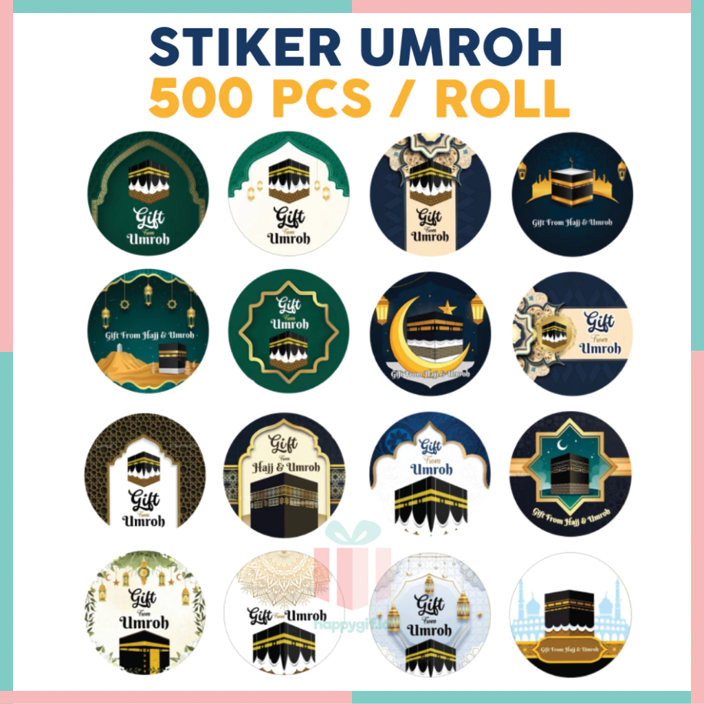 

500 Pcs Sticker Haji Umroh Stiker Label Gift From Oleh Oleh Souvenir ST001