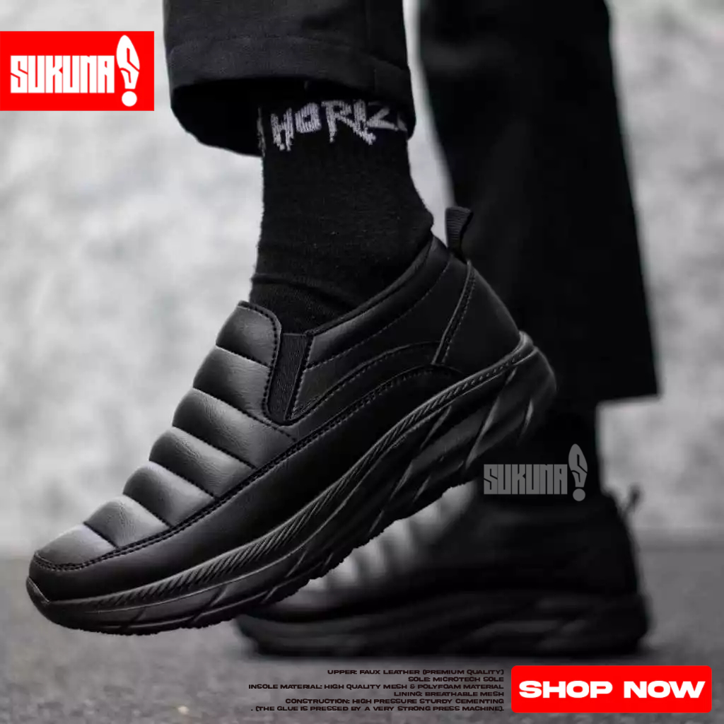 Sepatu Sneakers Slop Hitam Pria - BRANZ