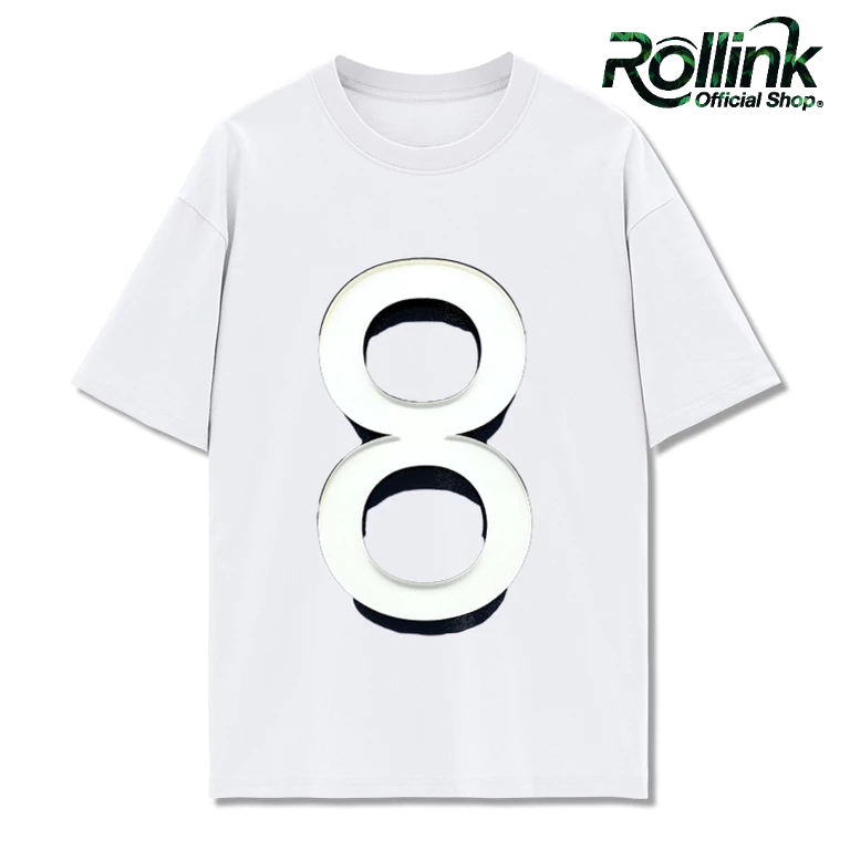 Kaos dengan Desain Angka 8 Model Oversize, Style Modern, 100% Cotton