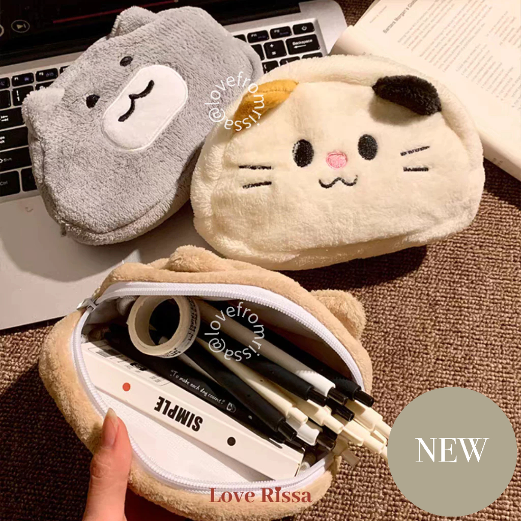 

[RISSA] Pouch Neko Pencil Pouch Kecil Tempat Pensil Lucu Kotak Pensil Tempat Makeup Mini Kantong Kecil Alat Sekolah Kantor Lucu Zipper Love Rissa
