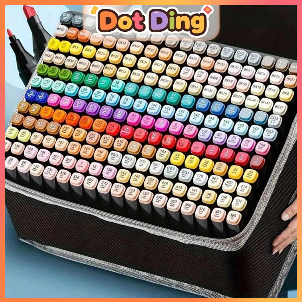 

[DOTDING] ‌Set Spidol Double Tip Touch Marker 24-204 Warna - Desain Ergonomis Tinta Cepat Kering Cocok untuk Sketsa dan Kaligrafi‌ H232