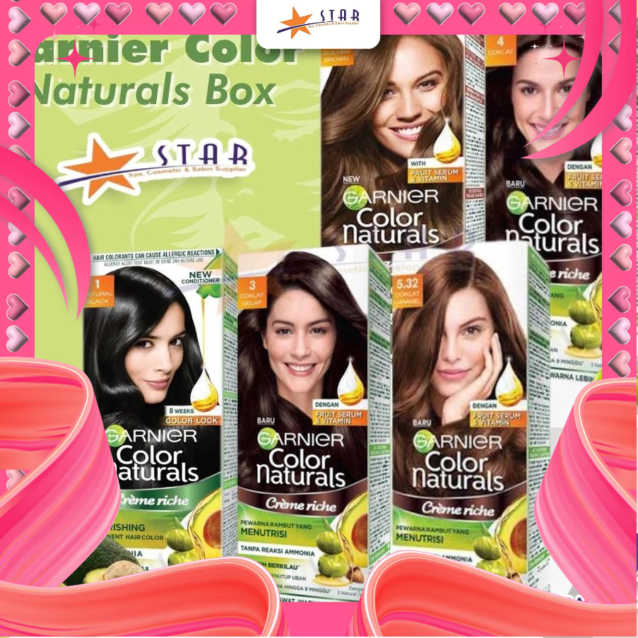 * STAR * Garnier (Kemasan BOX) Color Naturals Creme Riche / Semir Rambut/ Pewarna Rambut/ Cat Rambut