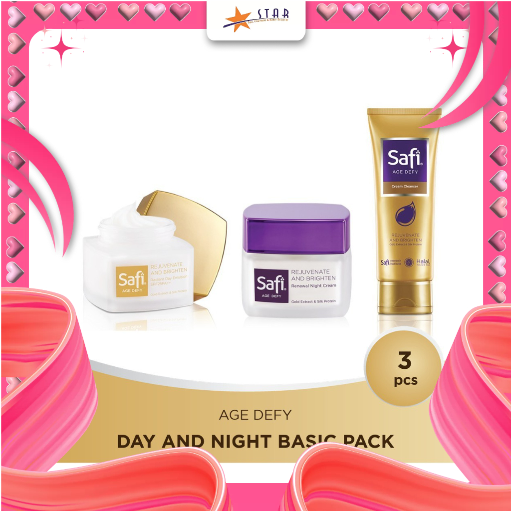 *STAR* Safi Paket Age Defy ( Day 40gr + Night 40gr + Clnsr 100gr )/Paket Anti aging