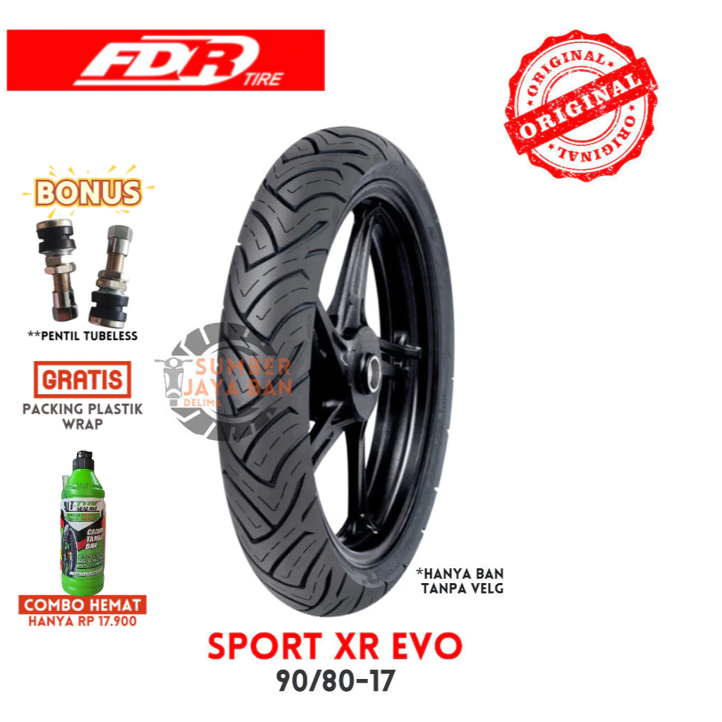 FDR Sport XR Evo 90/80-17 Ring 17 90/80 Tubeles Tubbles