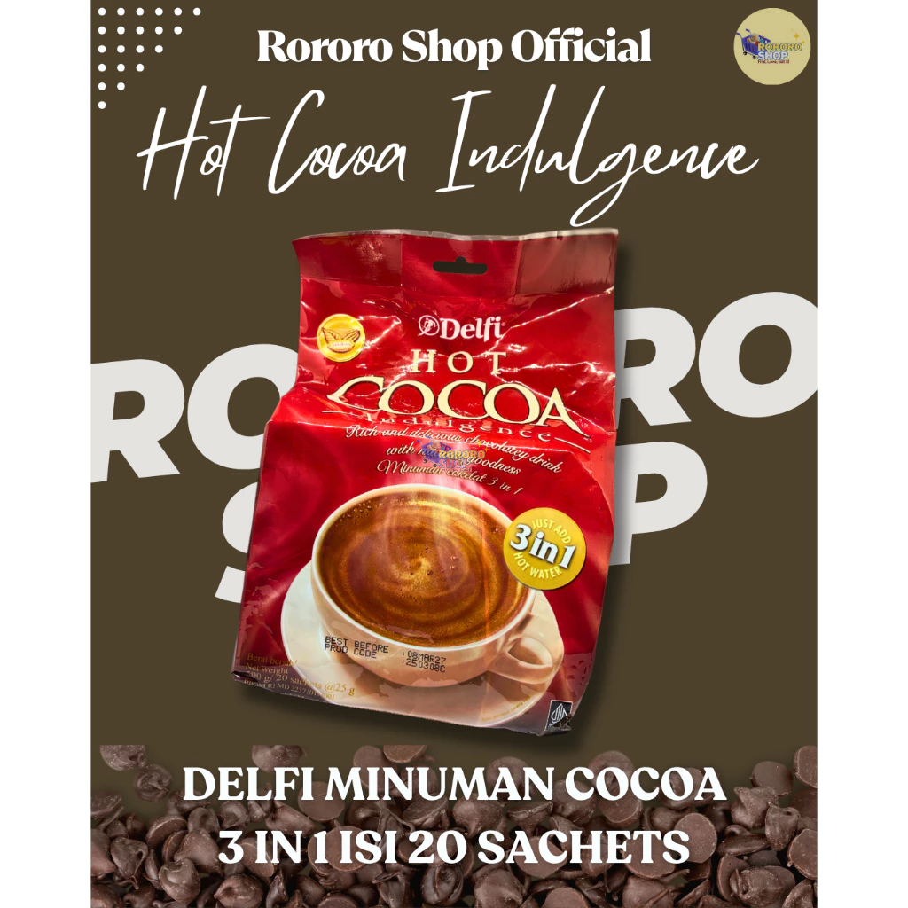 

Delfi Hot Cocoa Indulgence 3 -in-1 500 gram| Minuman Coklat Panas 3 in 1 brand Delfi | Minuman Cocoa Panas Chocolate Cokelat Susu