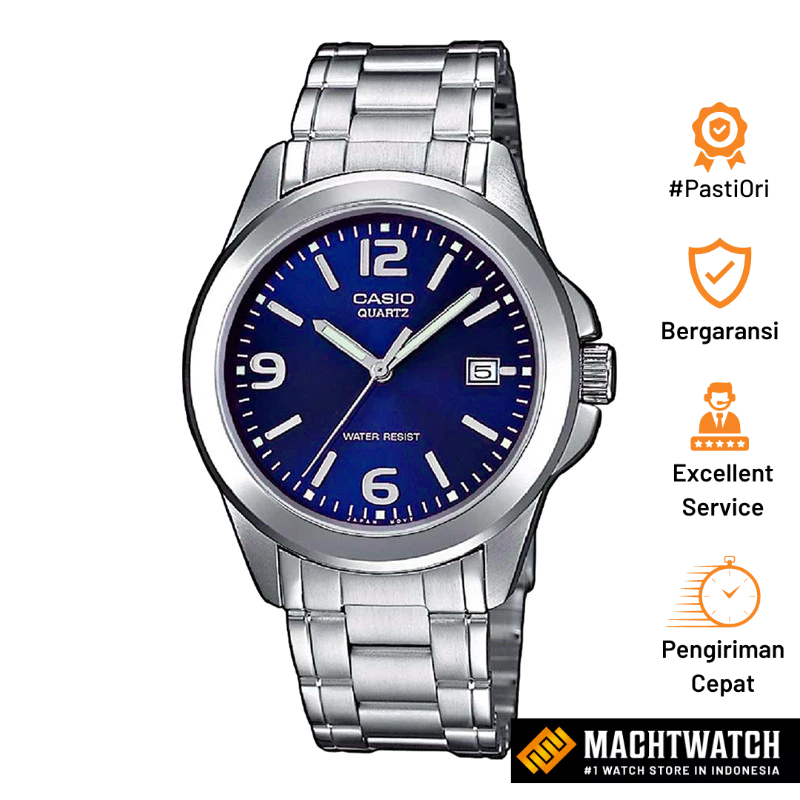 Jam Tangan Pria Casio Standard MTP-1215A-2ADF MTP1215 MTP-1215A Stainless Steel Band