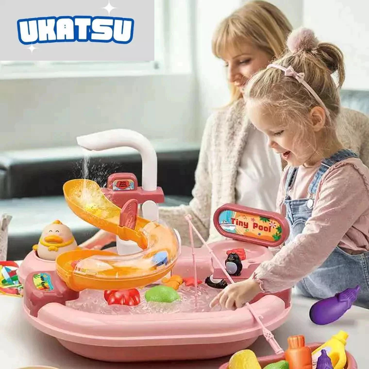 Mainan Wastafel Dapur Anak 3 IN 1 | Mainan Dishwasher Wastafel Dapur Memancing Permainan Peran