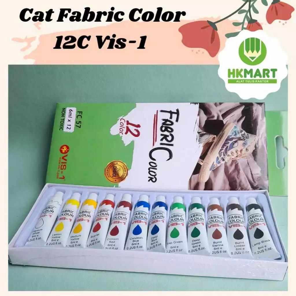 

FABRIC COLOR/CAT KAIN 12 COLOR VIS-1 MURAH