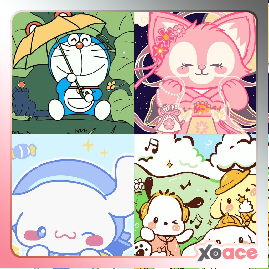 

[20x20] Paint By Number Painting By Numbers Kit DIY Lukisan Seri Kartun Sanrio Doraemon Capybara