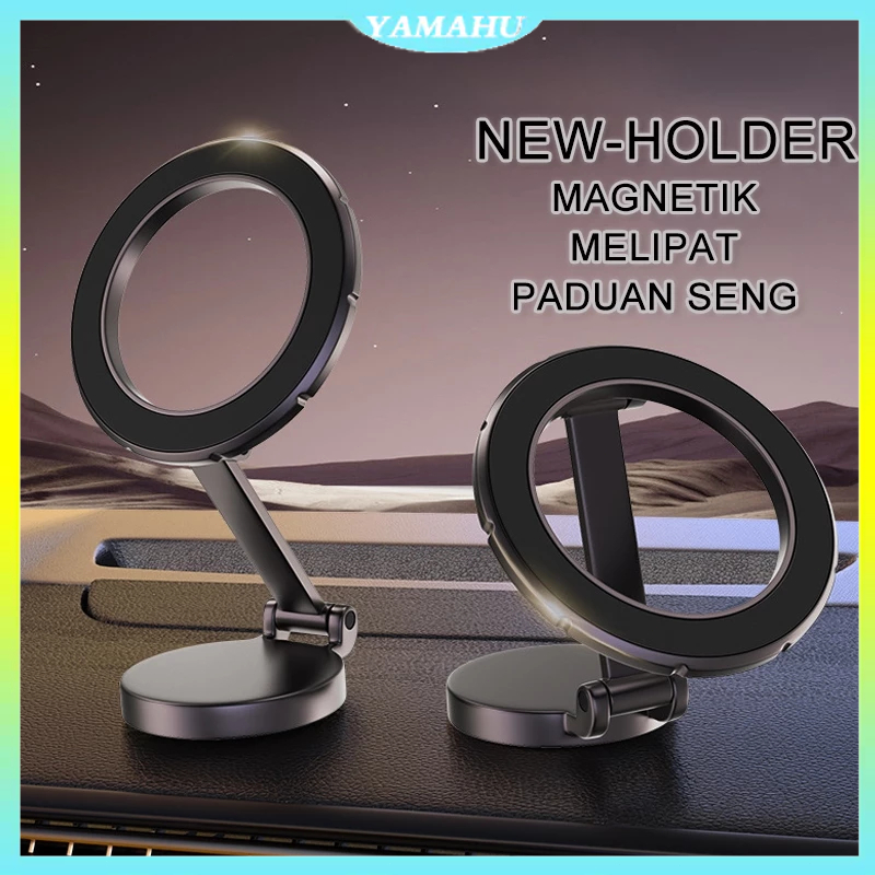 Holder HP Mobil Magnetic 360° Rotation Bisa Dilipat Stand Hp di Mobil Universal Holder