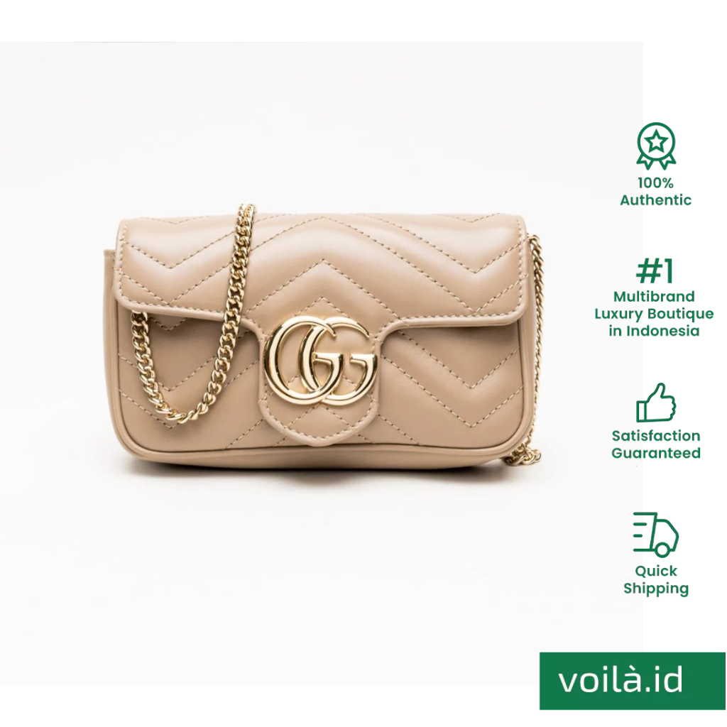 GG Marmont Super Mini Shoulder Bag Taupe