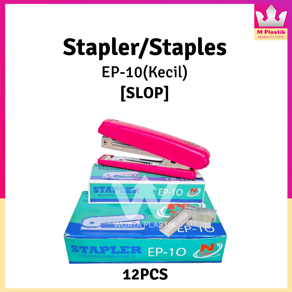 

[SLOP] Stapler Kecil Warna EP 10 --- 12 pcs @SLOP | alat staples premium warni No 10 ekonomis murah slop