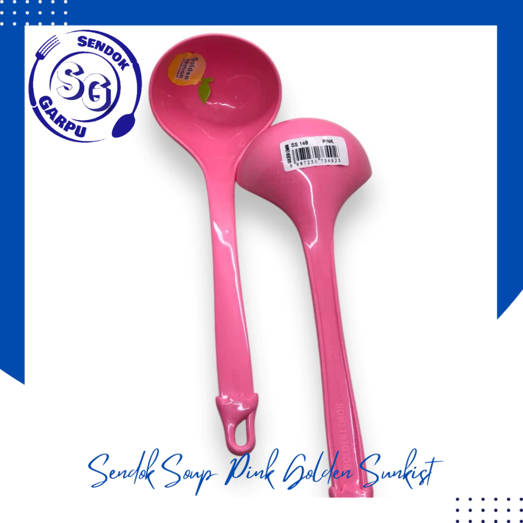 Sendok Soup Pink Golden Lemon Plastik Centong SS-148/SS-147