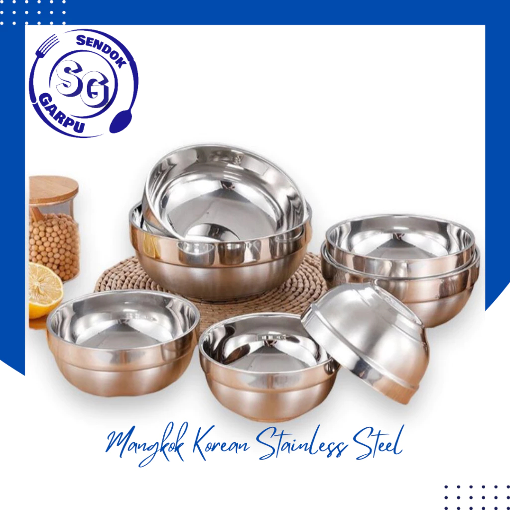 Mangkok Korean Stainless Anti Panas/Mangkok Dua Lapis/Mangkok Nasi